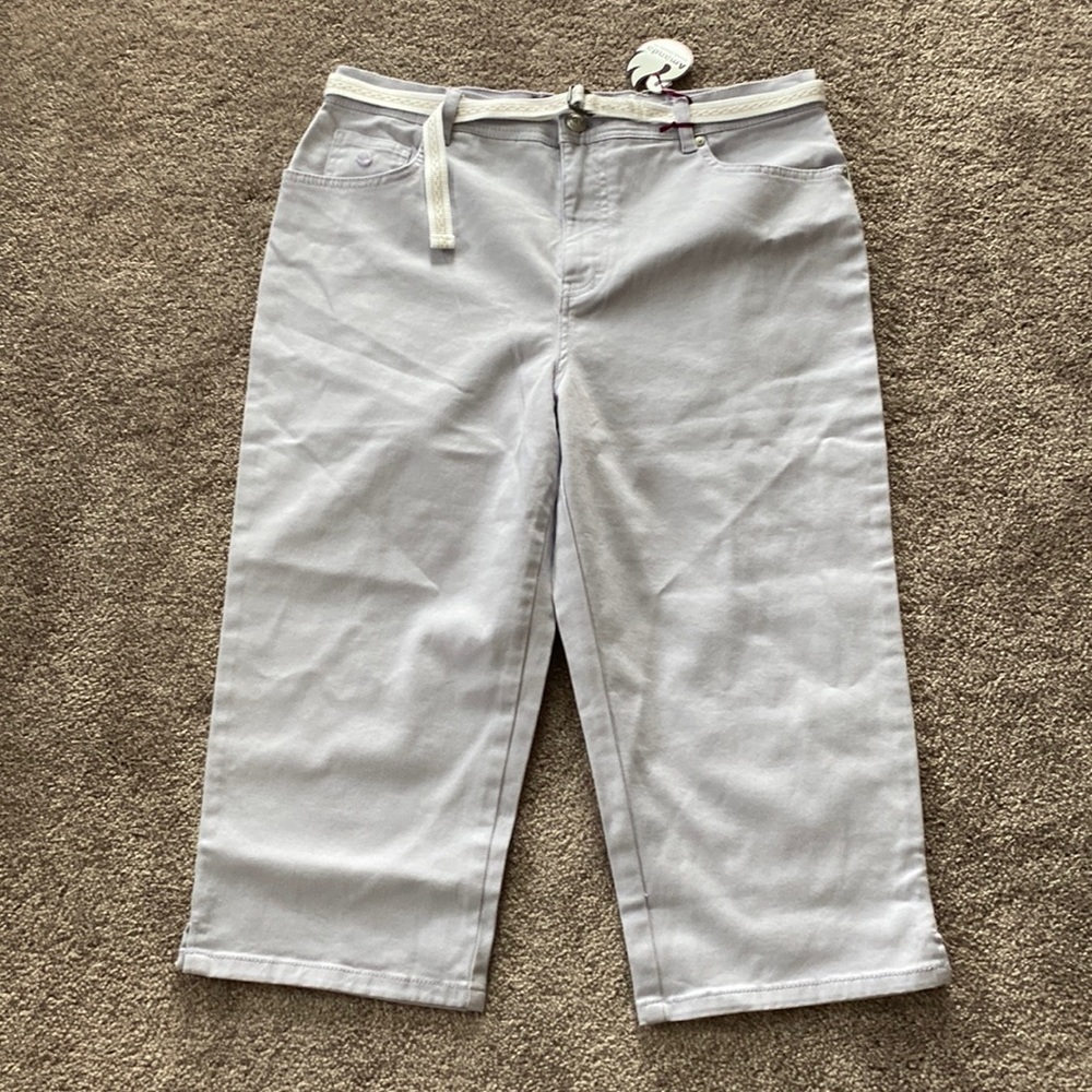 Gloria Vanderbilt Classic Fit Amanda Capri Pants SIZE 14 NWT Gray